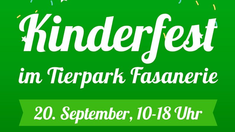 Auf dem Bild ist ein Veranstaltungsplakat des Kinderfest im Tierpark zu sehen. 