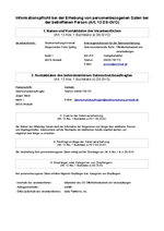 Information bei der Erhebung von personenbezogenen Daten, Art. 13 DSGVO