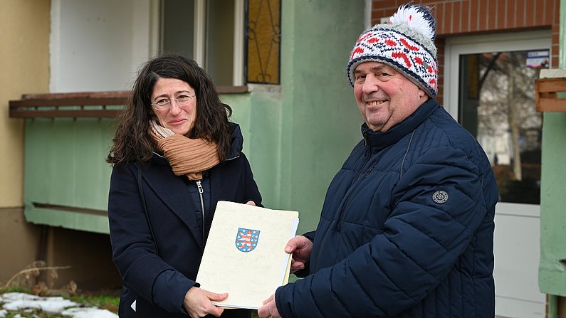 Staatssekretärin Schönig und WBG-Chef Möller